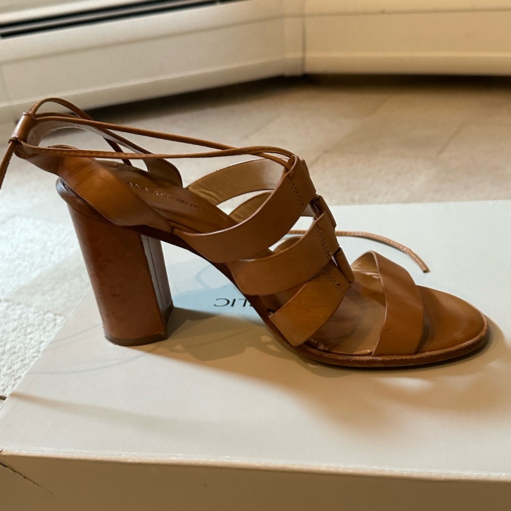 Leather Ankle Strap Heel